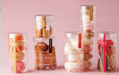 画像2: クッキー、マカロン、キャンディー等お菓子入れに！PET円筒ケース　60φｘH120ｍｍ　100個入/cs　（M6-12ギフトゴールド）