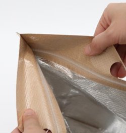 画像2: クラフト紙保冷バッグ　不織布タイプ　おしゃれなクラフト色の保冷袋　小判抜き　Mサイズ　格安販売