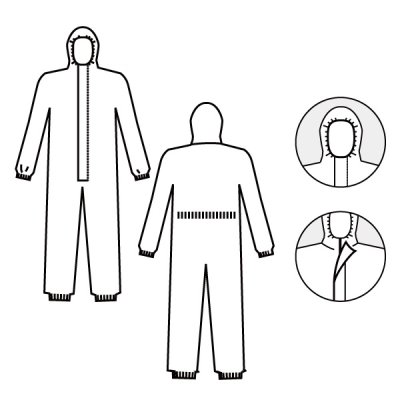 画像1: 使い捨てつなぎ服　デュポン(TM)プロシールド(r)10 続服 ホワイト