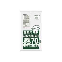業務用　ゴミ袋　T-70　70L透明 0.04x800xH900ｍｍ　300枚入
