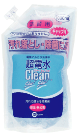 １００％アルカリイオン水の洗浄水『クリーンシュ！シュ！』電解水で安心・除菌も　詰め替え１リットル