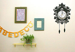 画像: 壁デコ！お洒落なウォールステッカーと時計を組み合わせた「ウォールクロックステッカー」ハウスWC-HO、ナンバーWC-NU　