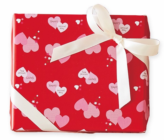 バレンタイン用にオススメの包装紙です。ハート柄デザインがかわいい