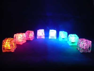 画像1: LED 光る氷 ライトキューブ LITECUBES ボタンタイプ・ブルー・グリーン・ホワイト・パープル・マルチ　1ケース売り